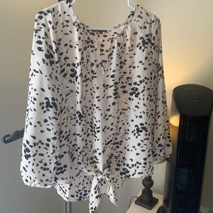 Beige and black blouse worned once